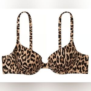 36DD/XL Victoria's Secret Icon PushUp Macrame Fringe Bikini Set Leopard